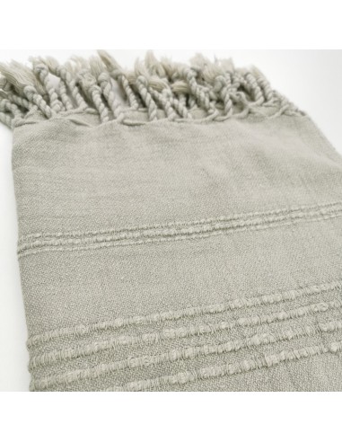 Stonewashed Turkish peshtemal towel with thick stitched stripes