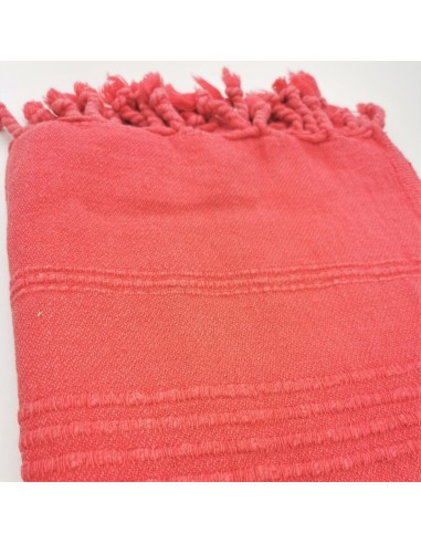 Fouta stonewashed rayures surpiquées épaisses 100% coton certifié Oekotex