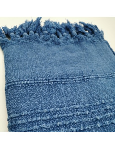 Fouta stonewashed rayures surpiquées épaisses 100% coton certifié Oekotex