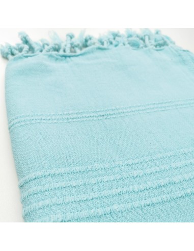 Fouta stonewashed rayures surpiquées épaisses 100% coton certifié Oekotex