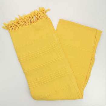 stonewashed Turkish peshtemal towel yellow