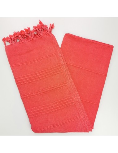 Stonewashed turkish peshtemal towel red