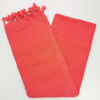 Stonewashed turkish peshtemal towel red
