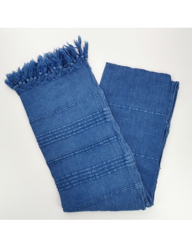 Stonewashed turkish peshtemal towel blue