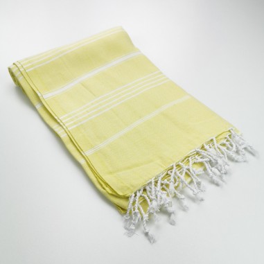 Turkish peshtemal towel lemon yellow
