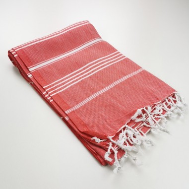 scarlet red turkish peshtemal towel