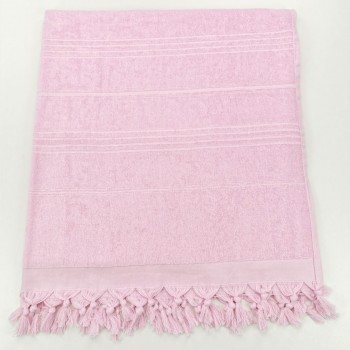 Terry beach towel solid pastel pink