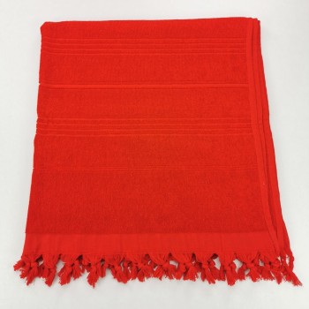 Terry Turkish beach towel solid red