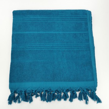 Terry Turkish beach towel solid celestial blue