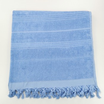 Terry beach towel solid pastel blue