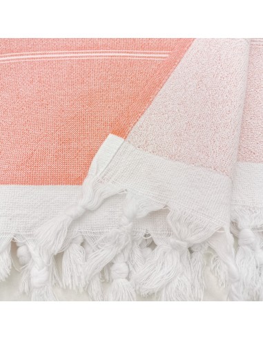 Fouta eponge chevron terracotta