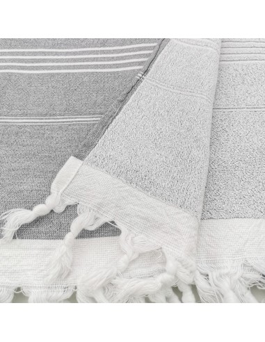 Fouta eponge gris fonce