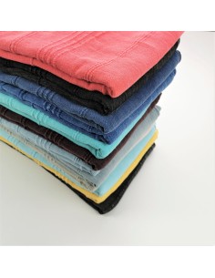 Fouta stonewashed rayures surpiquées épaisses en gros 2