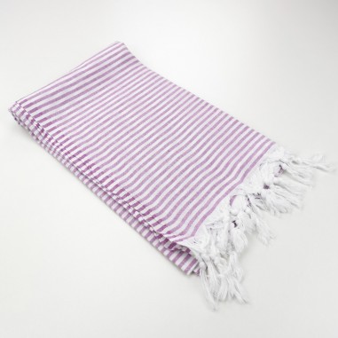 Turkish pareo towel fine stripes amethyst
