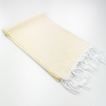 Turkish pareo towel fine stripes yellow