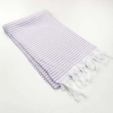 Turkish pareo towel fine stripes lilac