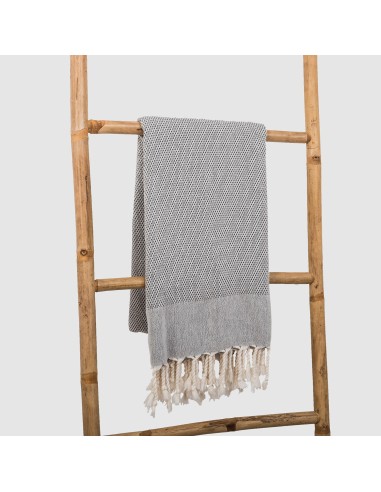 honeycomb turkish peshtemal towel dark grey