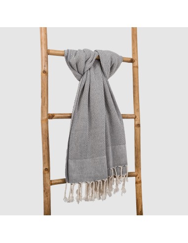 honeycomb turkish towel dark grey